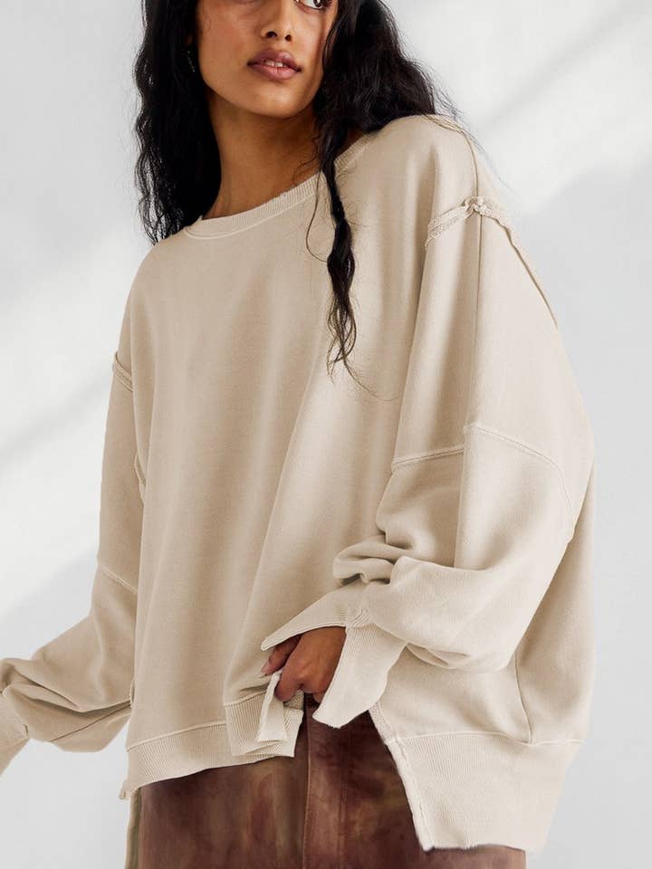 Lily Clothing - Wholesale Hoodie - Women's - CREWNECK LONGSLEEVED SPORTS LOOSE HOODIE_CWOHOL0512