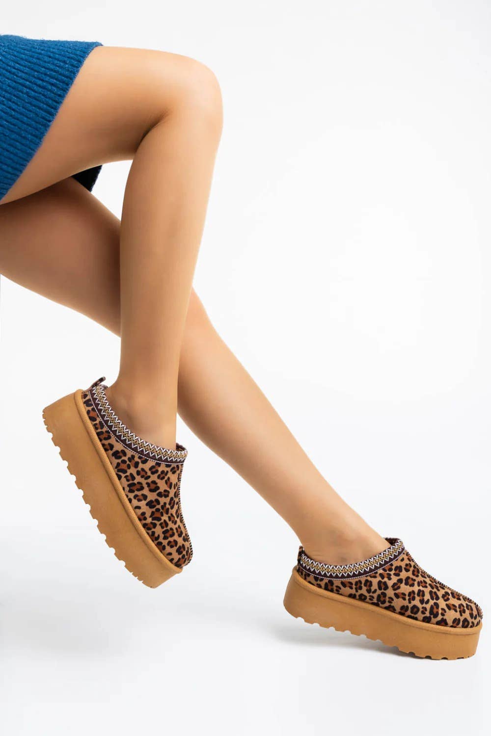 LEOPARD FLUFFY PLATFORM SLIPPERS FAUX FUR LINED ANKLE BOOTS for wholesale on Faire0