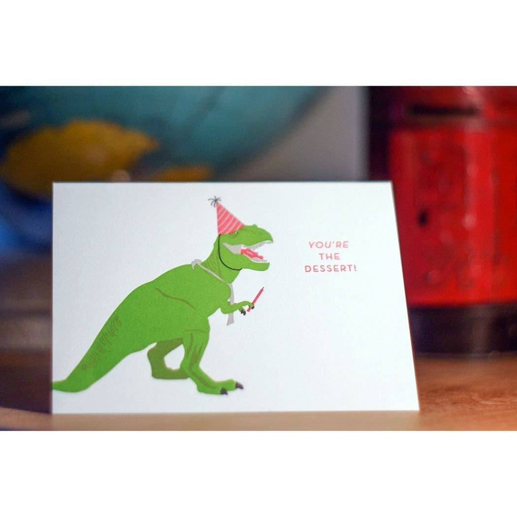 Porchlight Press Letterpress - Wholesale Birthday Card - Birthday Dino Dessert Card3