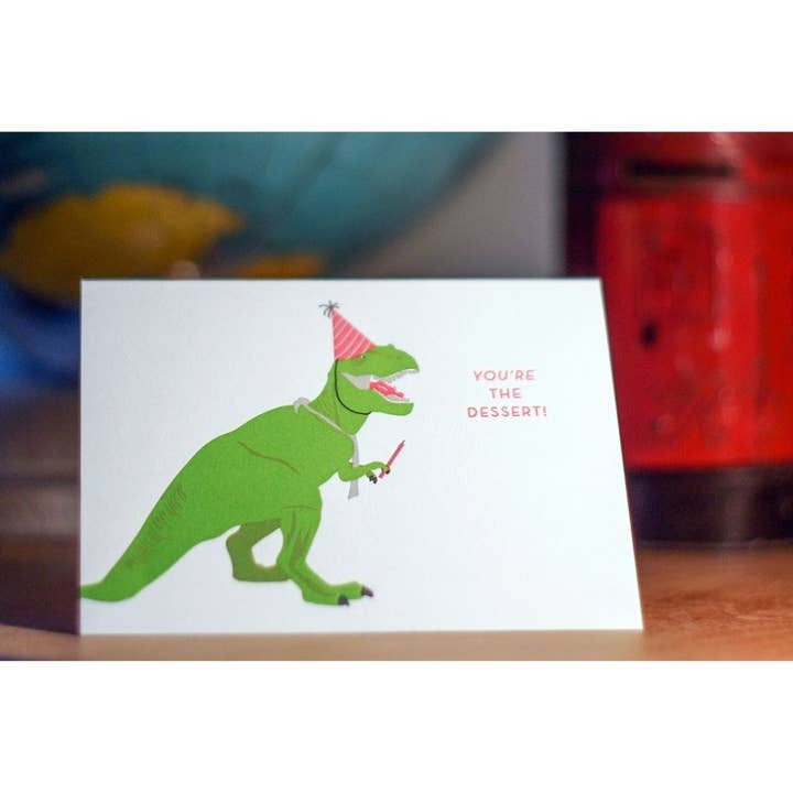 Porchlight Press Letterpress - Wholesale Birthday Card - Birthday Dino Dessert Card3