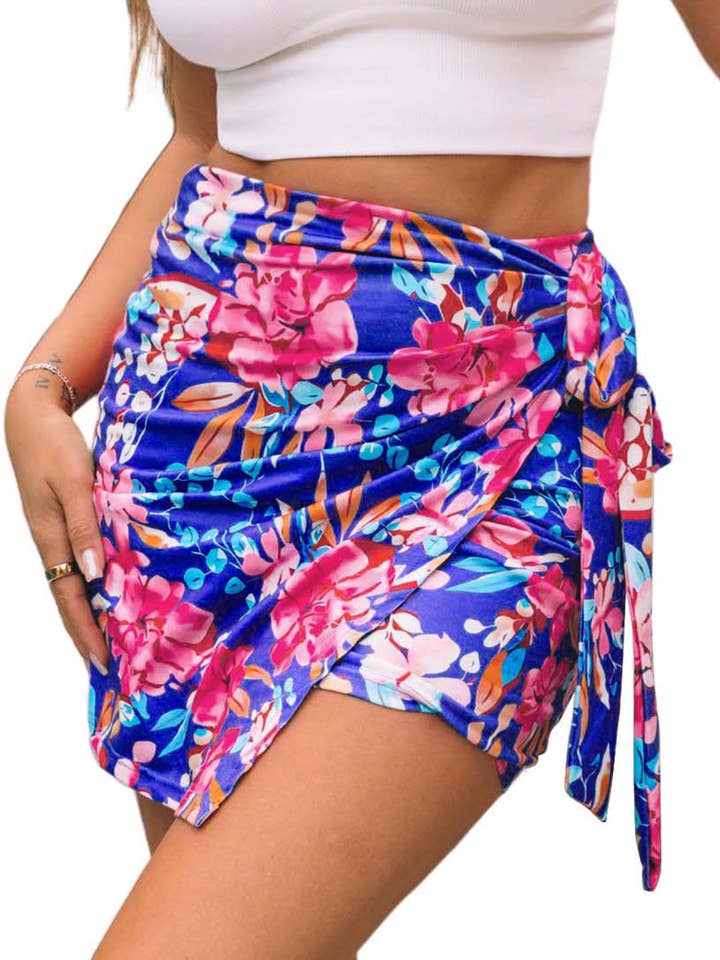 LALA LOO – wholesale Skirt – Women’s – Floral Bodycon Mini Skirt