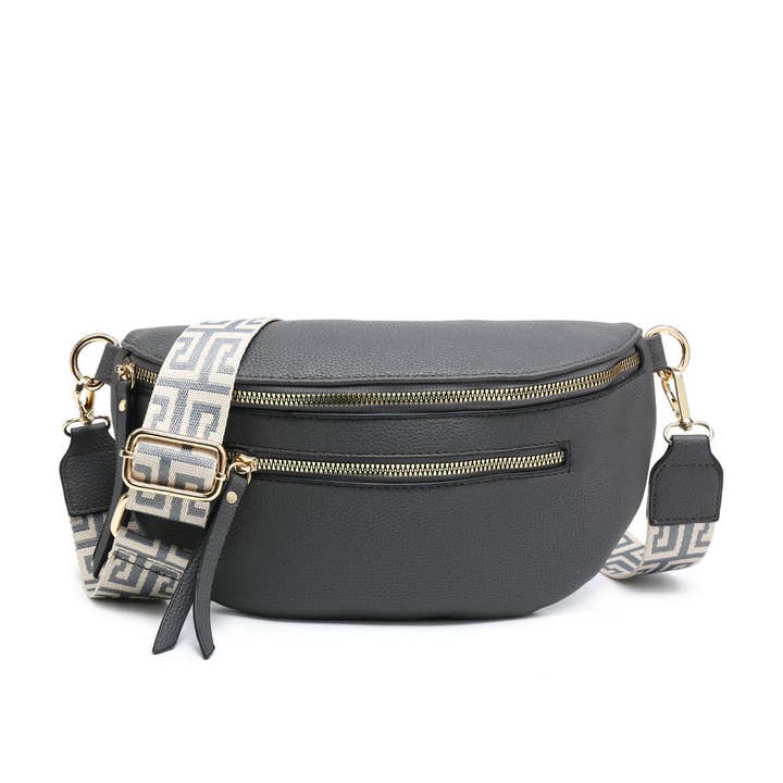 Papaya Fashion Ltd - Vente Sac à bandoulière – femme - Sac besace B23003 avec bandoulière en toile et compartiments zippés4