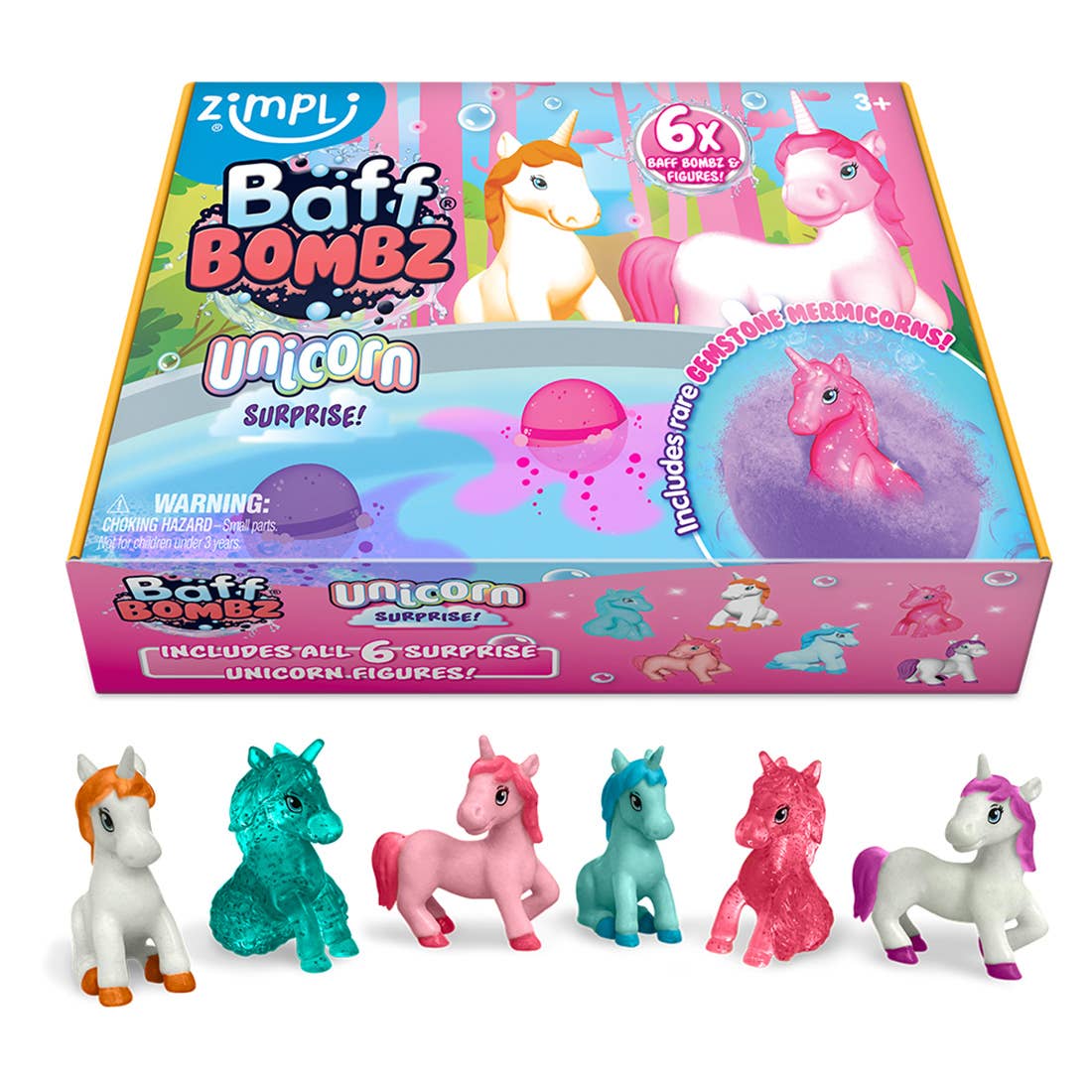 Zimpli Kids – wholesale Bath bomb/fizz – Zimpli 6x Baff Bombz Unicorn Surprise Collectible Bath Bomb2