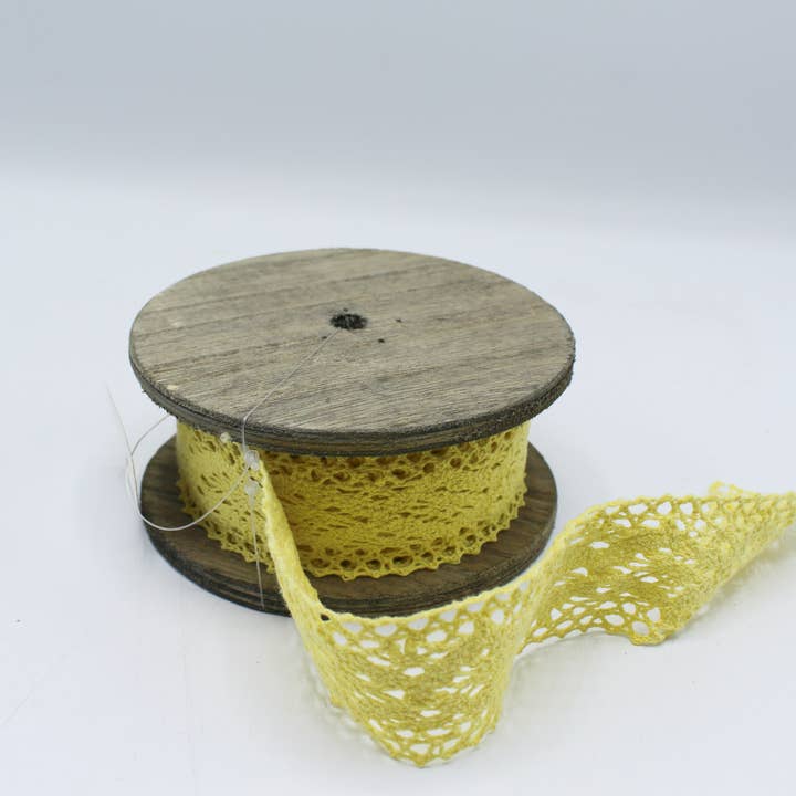 Fioretto Renato S.r.l. - Wholesale Ribbon - Gift Wrapping - Yellow Cotton Lace Ribbon1