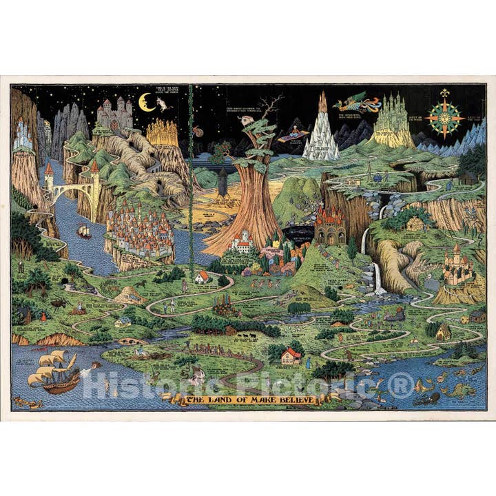 Historic Map : The Land Of Make Believe., 1958 for wholesale by Historic Pictoric
