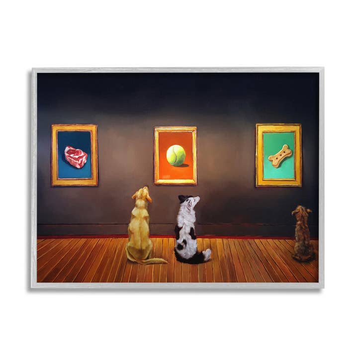 Stupell Industries - Wholesale Art Print - Funny Dog Museum Gallery Animals Framed5
