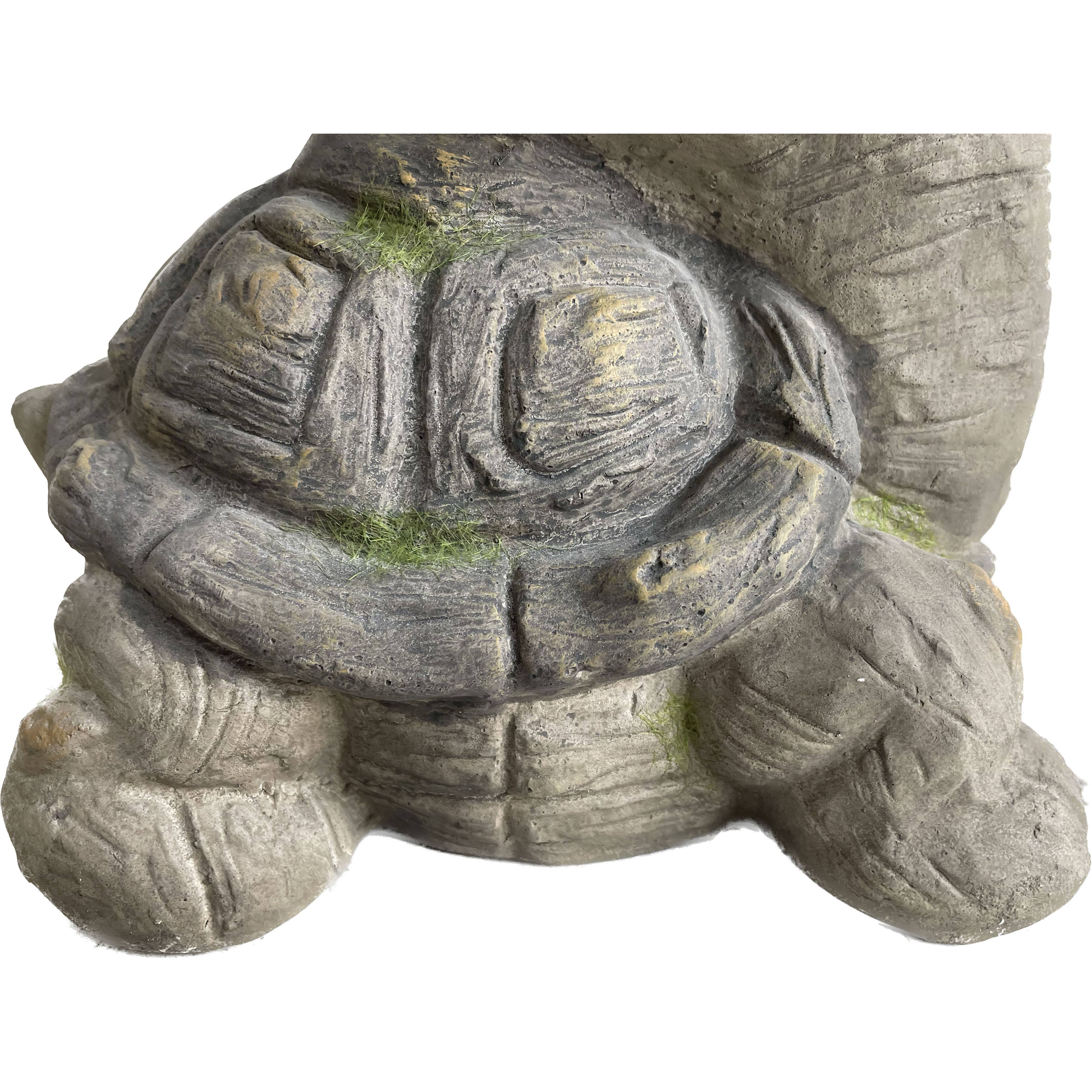 Galt International Company - Wholesale Outdoor Ornament/Decor - Mossy Turtle with Solar LED Eyes Garden Statue 15.75"8