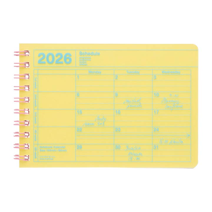 MARK'S Inc. - Wholesale Calendar - Notebook Calendar 2026,B7,XS6