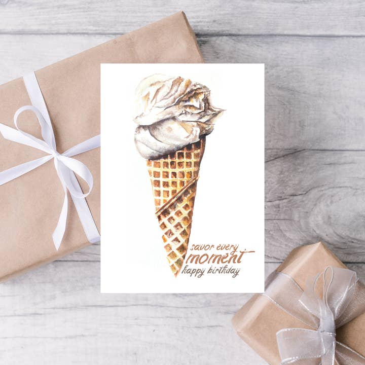 Glass njuta varje ögonblick akvarell födelsedagskort för wholesale av Art Reflects Light