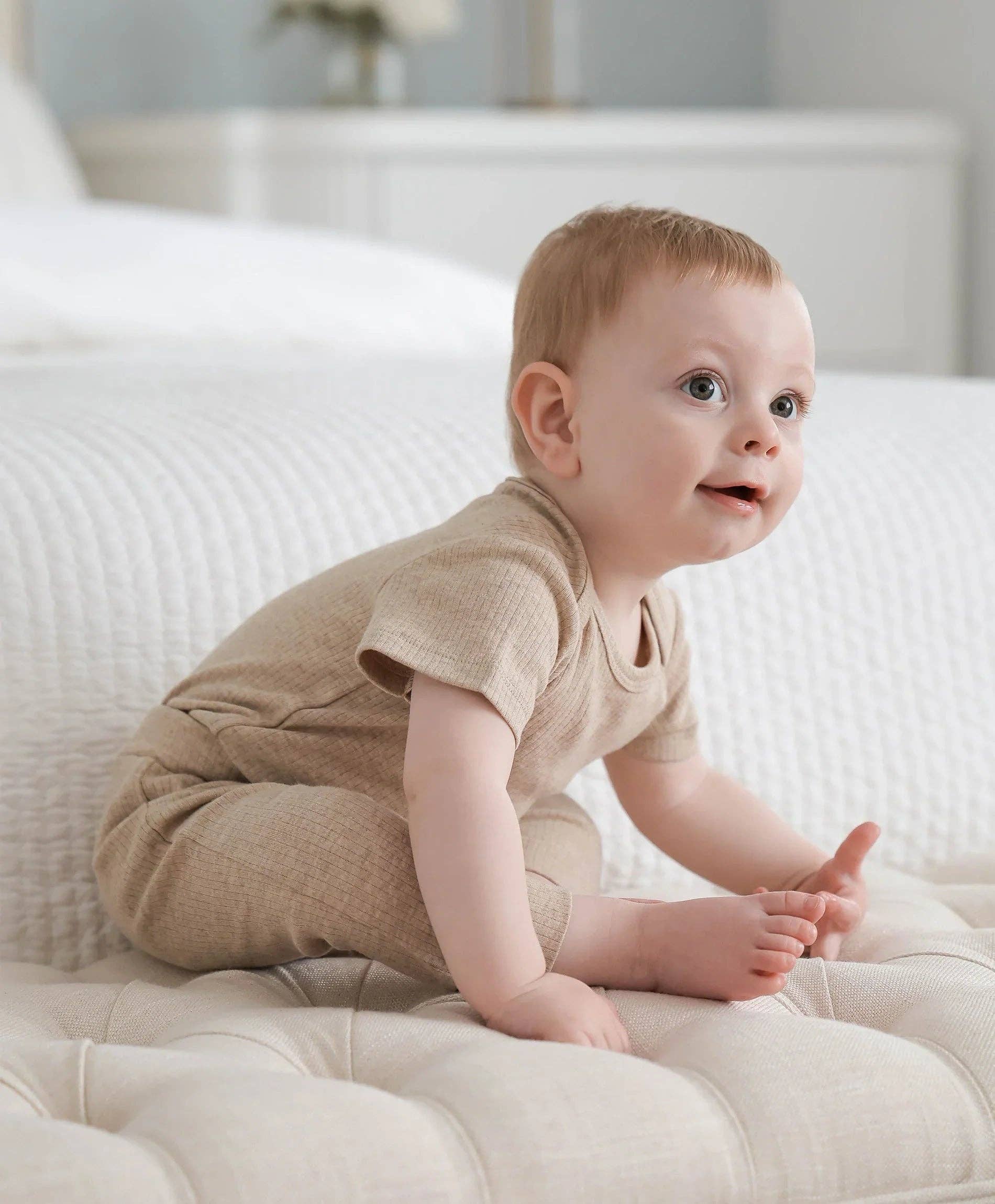 Lūmmi in Colour Babywear - Vente Legging tendance – enfant - Leggings en coton biologique - Avoine chiné2