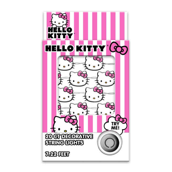 Silver Buffalo - Wholesale String Lights - Hello Kitty Face Lights Boxed 20ct Copper String Light
