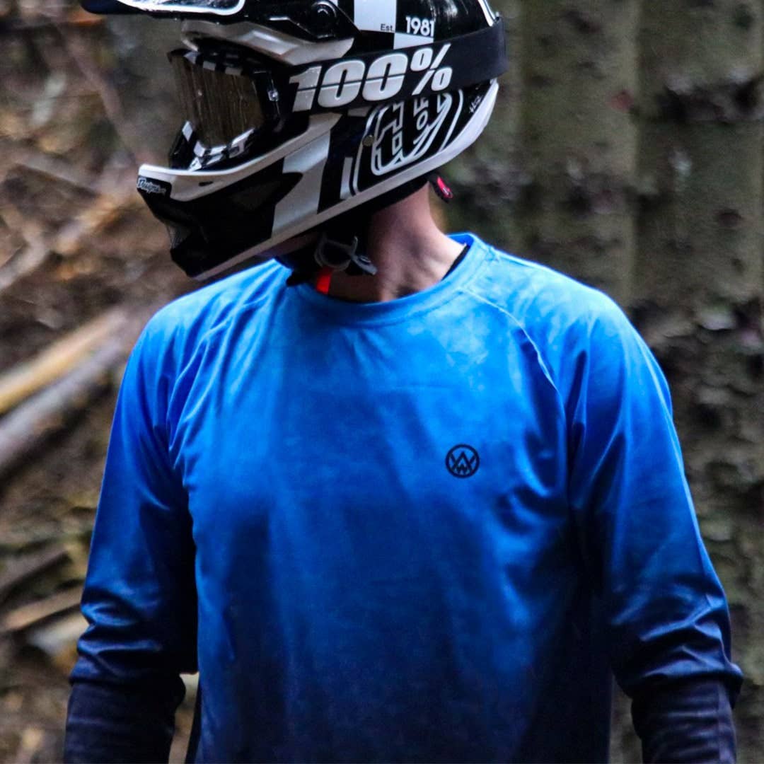 Odyssey Activewear - Wholesale Jersey - Men's - Triangulation Cobalt Long Sleeve MTB Jersey3