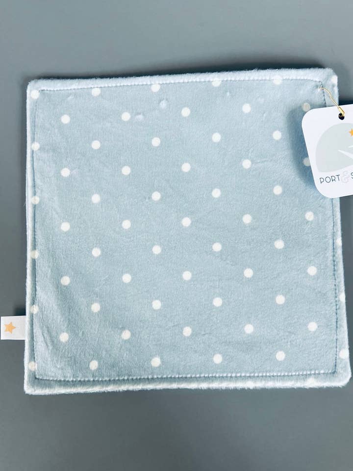 Blue Dot Minky Crinkle Sensory Toy for wholesale by Port & Starbird