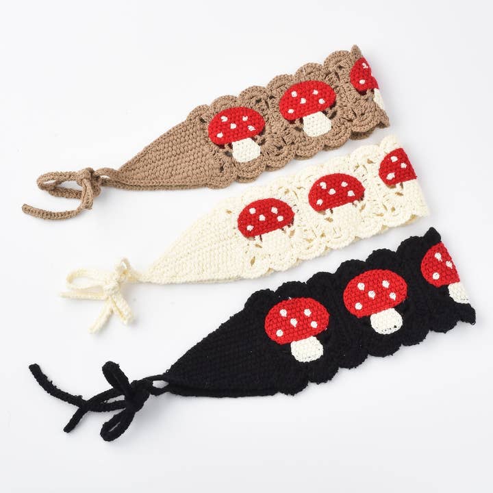 Funkyrel® Atzbranding Limited - Wholesale Fashion Headband - Women's - Haila - Crochet Mushroom Hairband7