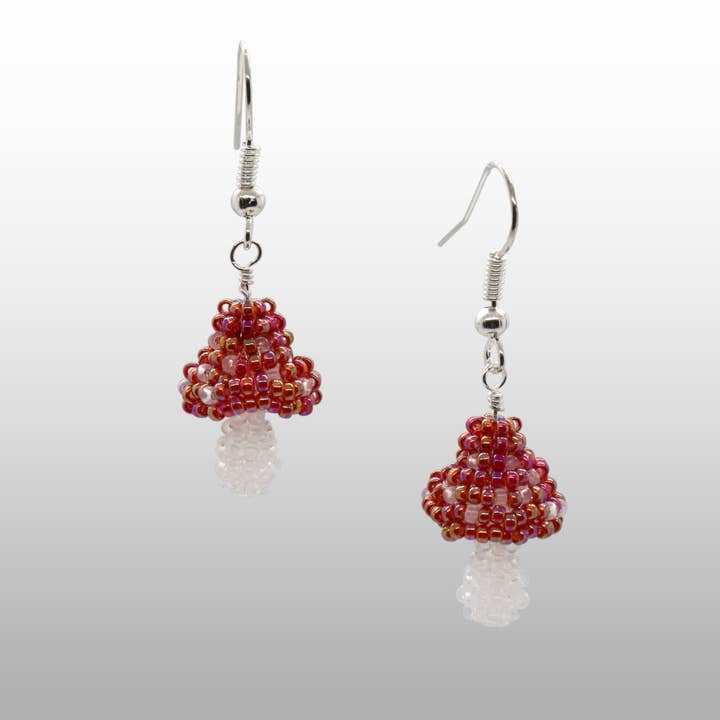3D Beaded Mushroom Earrings for wholesale by Pretty Shiny Beads