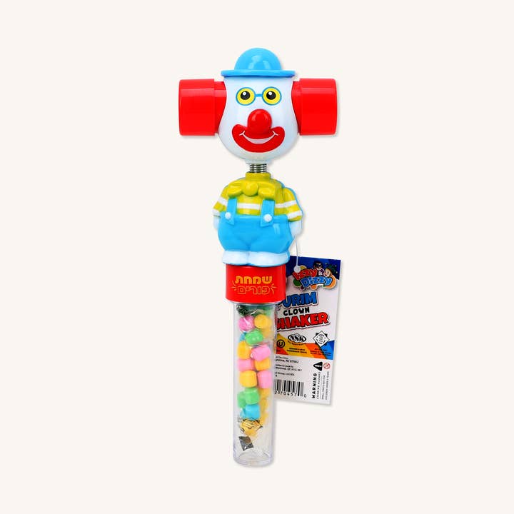 Purim Candy Filled Clown Shaker for wholesale by Ner Mitzvah