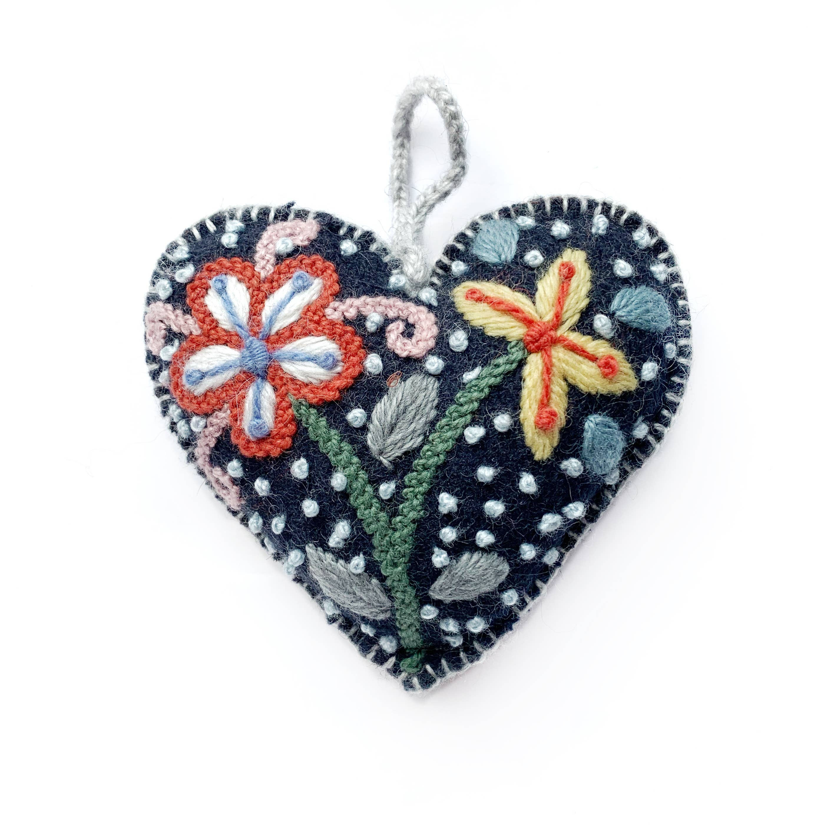 Ornaments 4 Orphans - Wholesale Ornament Set - Colorful Embroidered Heart Christmas Ornament, 12 Pack8