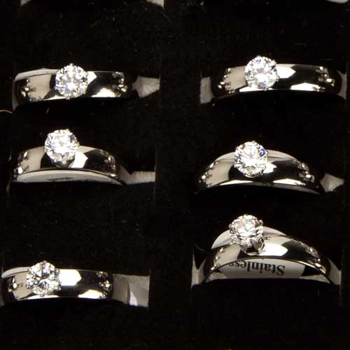 stainless steel ring with stone for wholesale by EHAWA