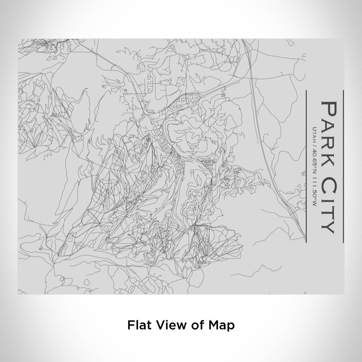 JACE.design - Wholesale Waterfles - Park City UT kaartenfles met bamboe blad1