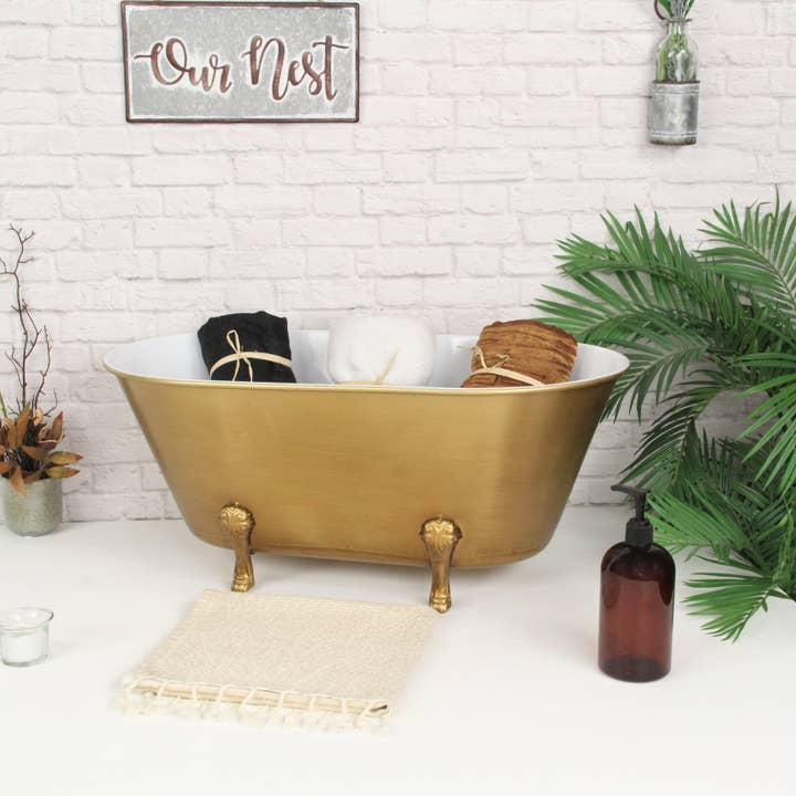 Cheungs Home Decor - Wholesale Bath Caddy - Lavande Metal Fleur-de-Lis Tub Decor - Gold