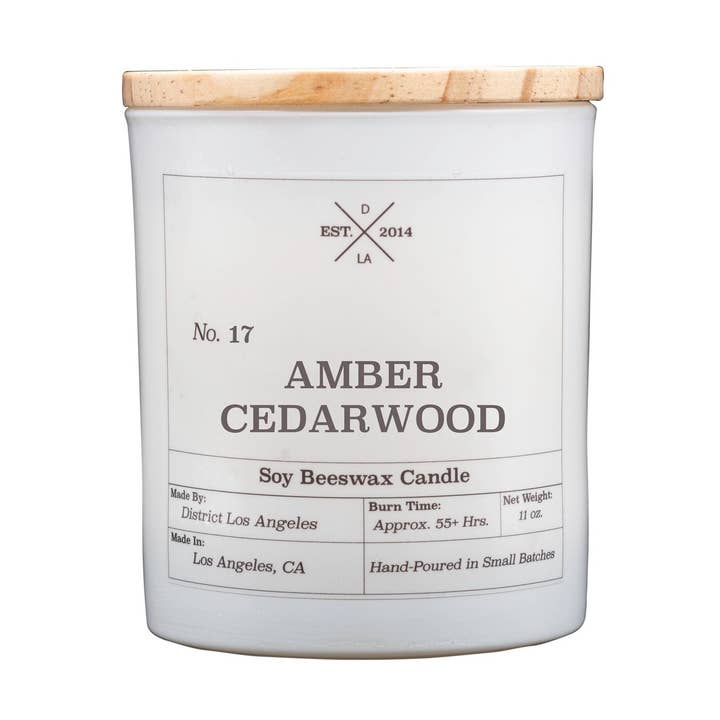 Vela de copo branca | Madeira de cedro âmbar por atacado de District Los Angeles