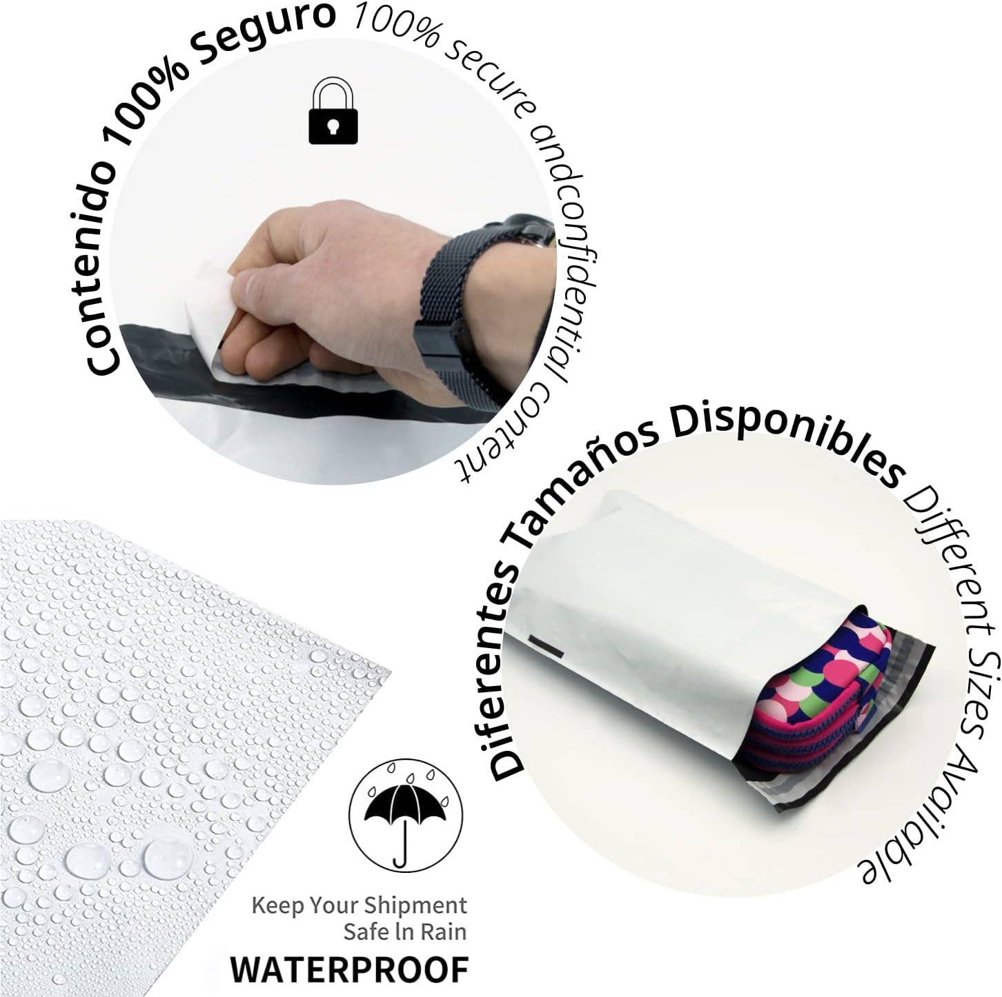 MEDEL OFFICE - Vente Enveloppe - Enveloppes postales en plastique blanc auto-adhésives 350 x 450 + 40 mm2