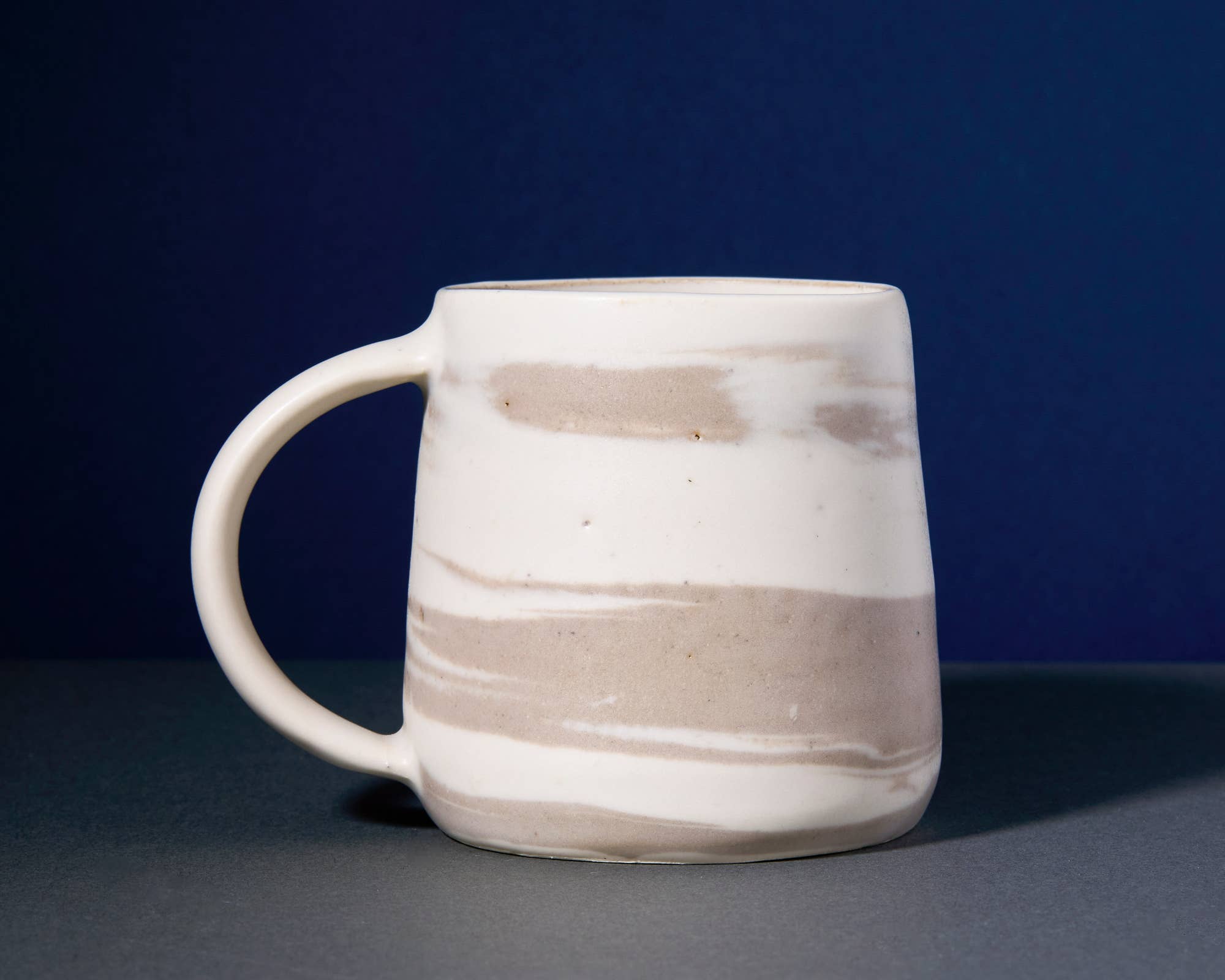 Messy Jessy Ceramics - Wholesale Coffee Mug - Ceramic Mugs - Soft White & Brown 12 oz. 3