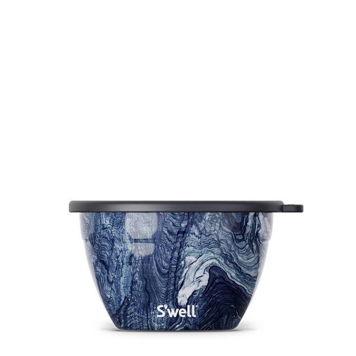 S'well - Wholesale Salad Plate - 64oz Azurite Marble Salad Bowl Kit