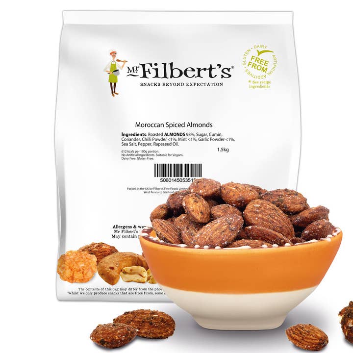 Moroccan Spiced Almonds Loose Serve 1.5kg for wholesale by Mr Filbert's