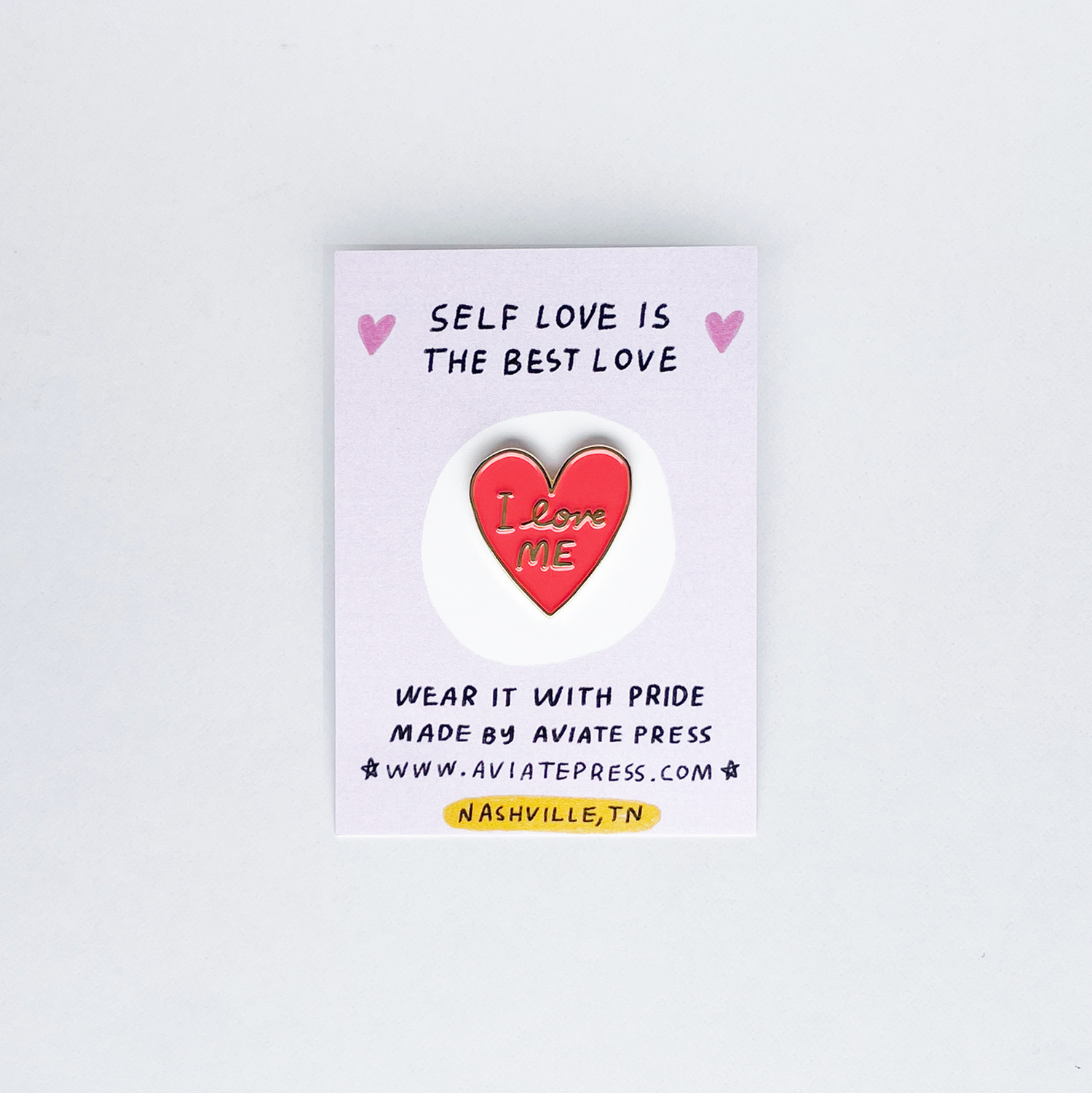 Aviate Press - Wholesale Lapel Pin/Button - I Love Me Heart Enamel Pin1