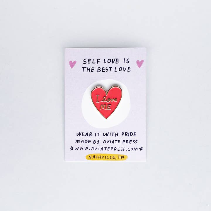 Aviate Press - Wholesale Lapel Pin/Button - I Love Me Heart Enamel Pin1