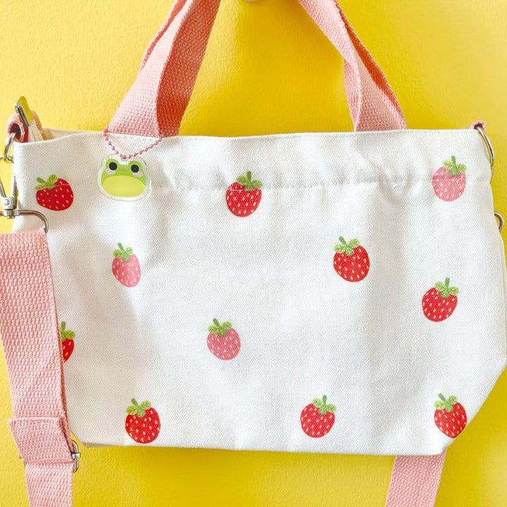 Jessthechen - Wholesale Tote Bag - Women's - Print Canvas Mini Tote | Pink Strawberry6