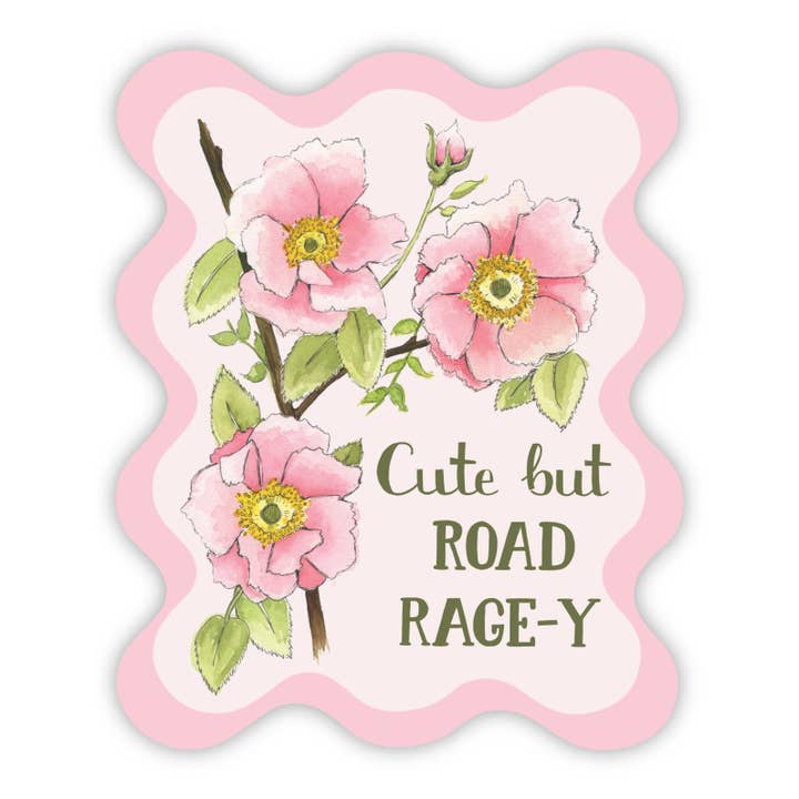 Adesivo per paraurti Cute But Road Rage per la vendita all'ingrosso da parte di Naughty Florals