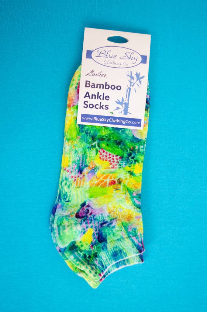 Blue Sky Clothing Co LLC - Wholesale Socks - Women's - Ladies Ankle Bamboo Socks, Assorted Prints0