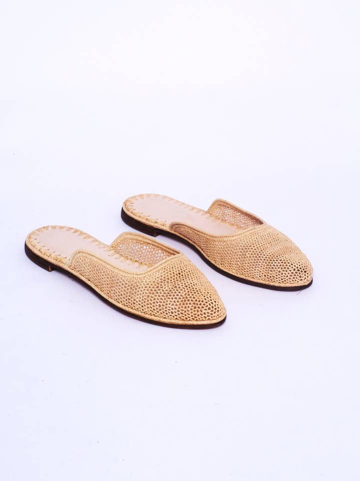 Handgjorda Raffia kvinnors mulor, present till henne för wholesale av isli and tisli