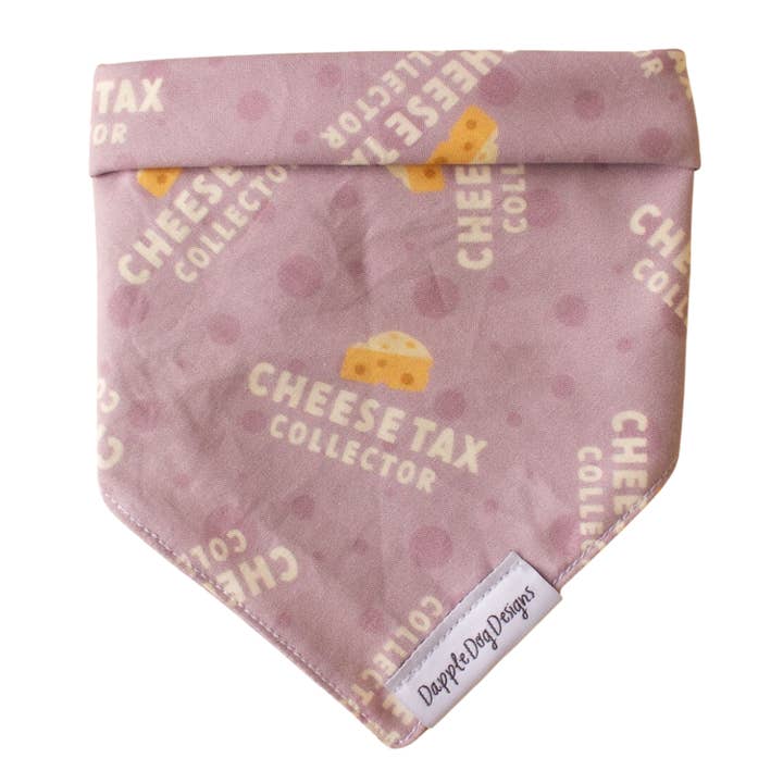 Cheese Tax Collector Bandana - Everyday Dog Bandana for wholesale by Dapple Dog Designs