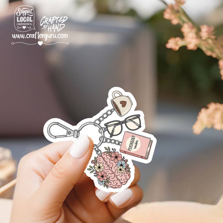 Crafter Guru Shop - Wholesale Sticker - Bookish Genre Charms Sticker - Fantasy, Sci-Fi & Psychology Reader Gifts - Waterproof Kindle Decal- STK-0051