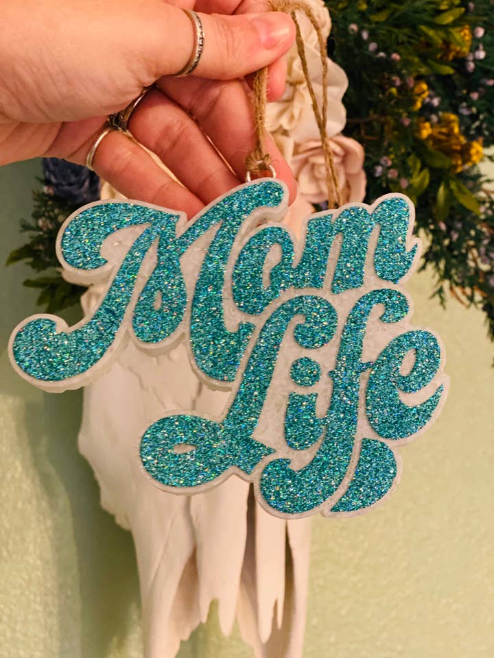 Mom Life Glitter Car Freshie for wholesale by Sassy Fras Couture