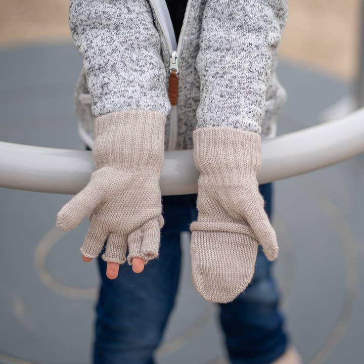 menique - Wholesale Handschoenen - Kinderen - Gebreide merinowollen handschoenen voor kinderen met omkeerbare vingertoppen2