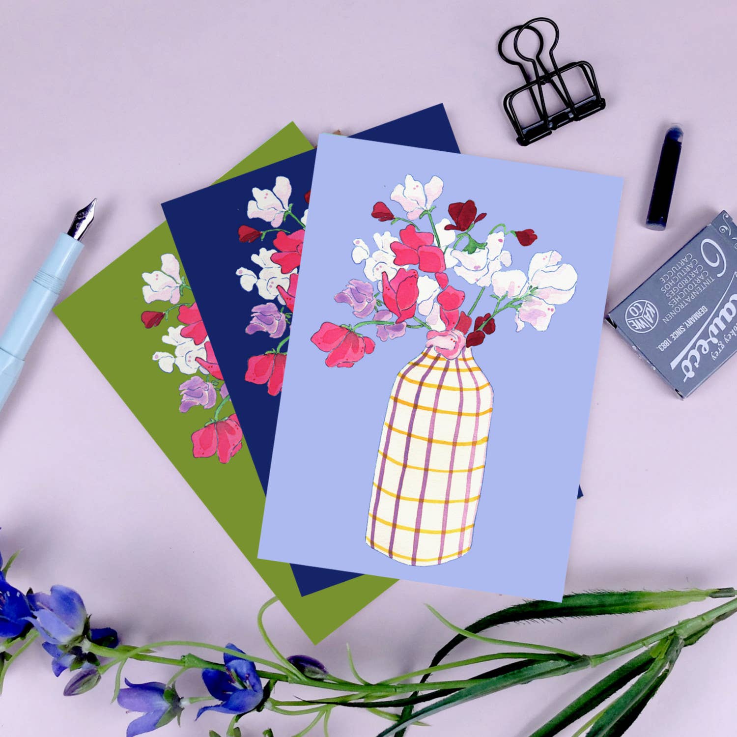 Wonder Of Today - Vendita all'ingrosso Cartoline - Cartolina mazzo di piselli odorosi viola7