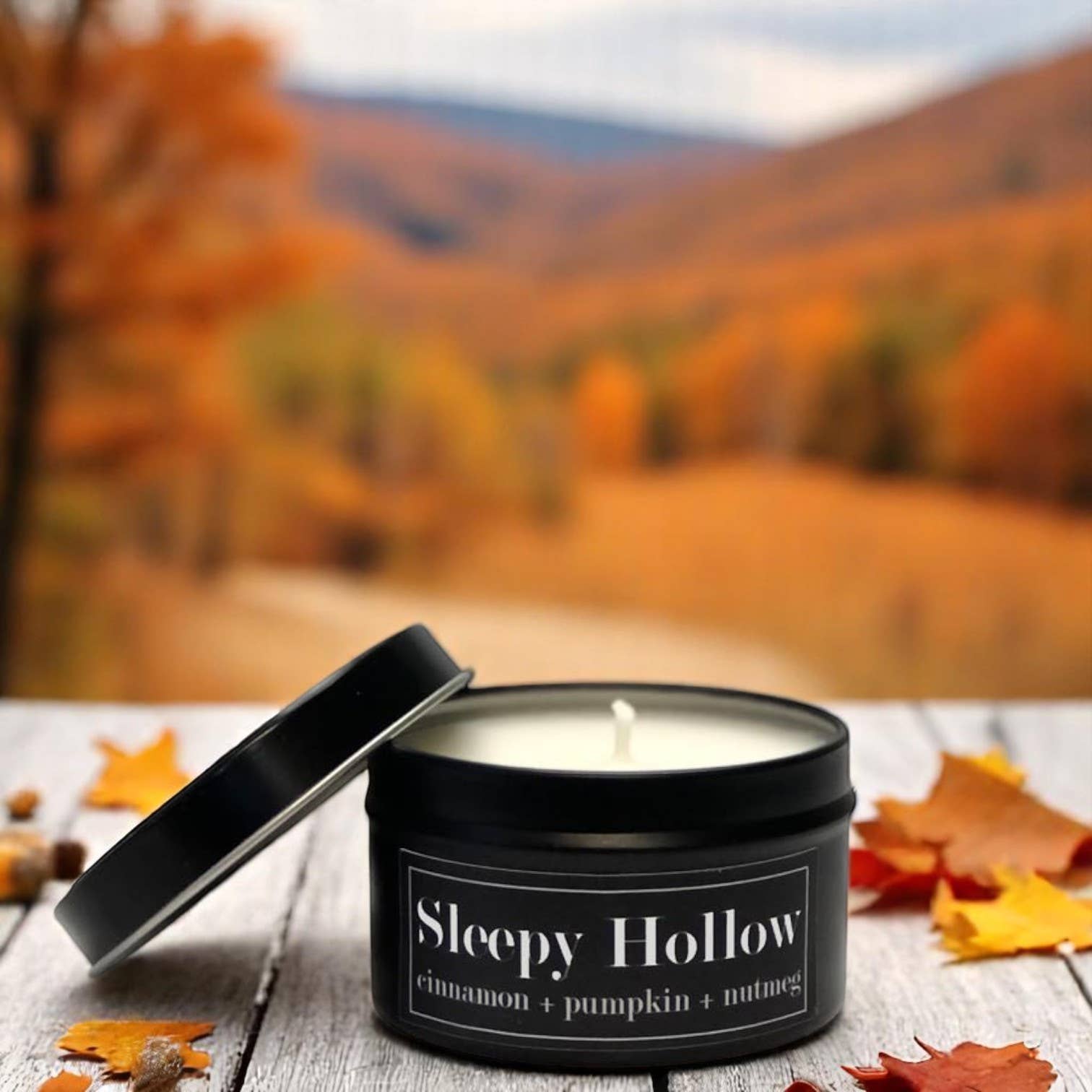 Fly Paper Products - Wholesale Travel Candles - Sleepy Hollow 4oz Candle Cinnamon + Nutmeg + Pumpkin1