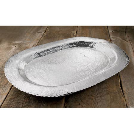 Bandeja ovalada martillada de 24 pulgadas para venta al por mayor de India Handicrafts Inc