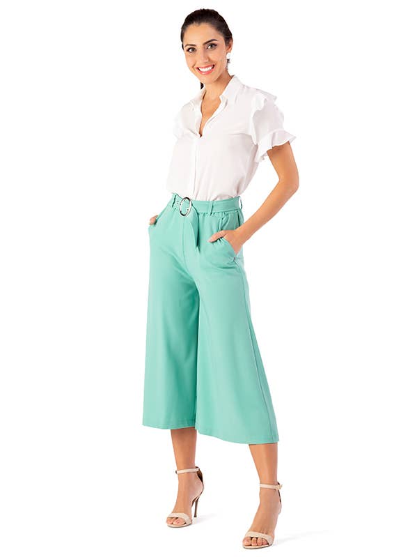Jupe-culotte en tissu stretch et ceinture pour la vente par ZUMBI Fashion Store
