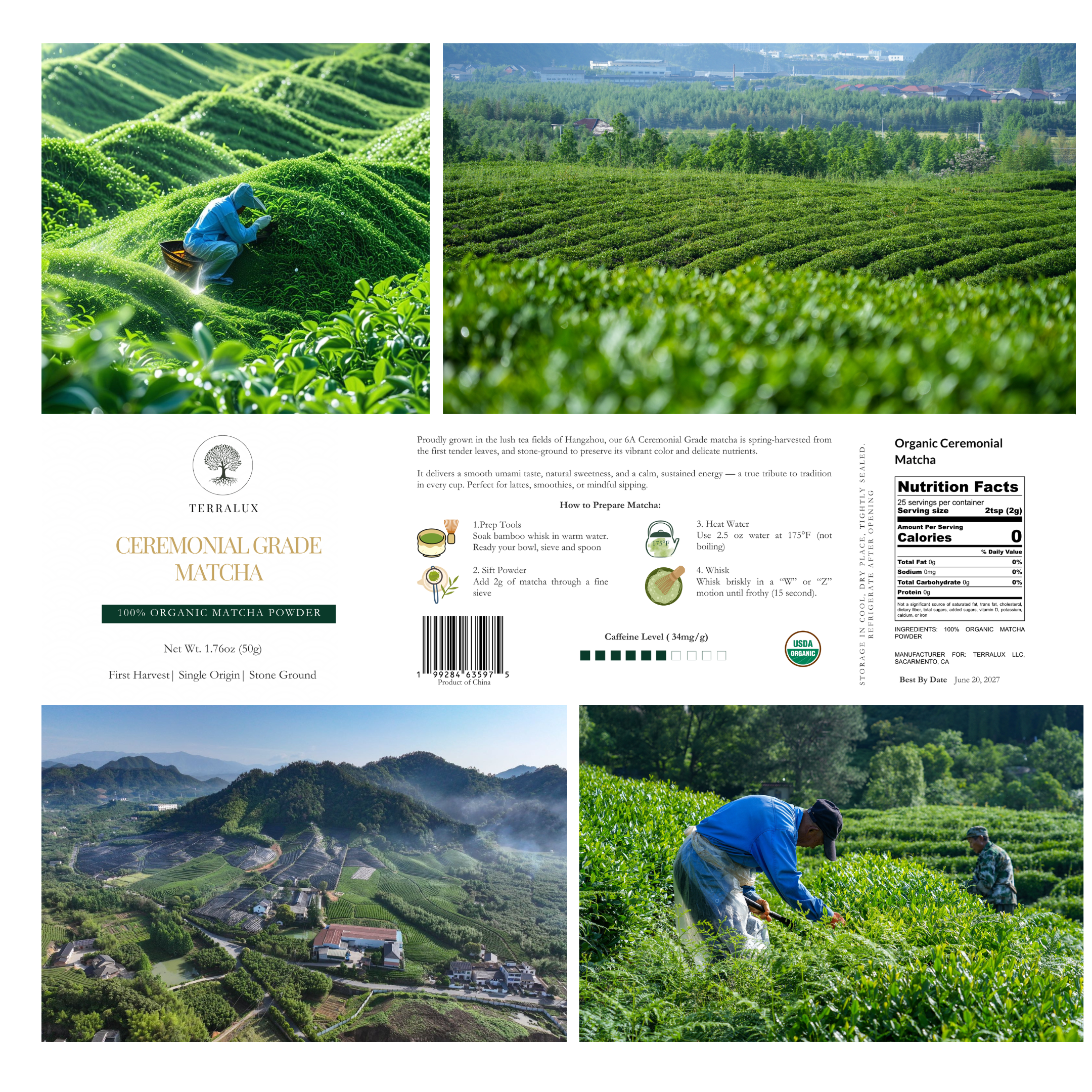 Terralux LLC - Wholesale Gezondheid/Detox thee - Biologische matcha van ceremoniële kwaliteit2