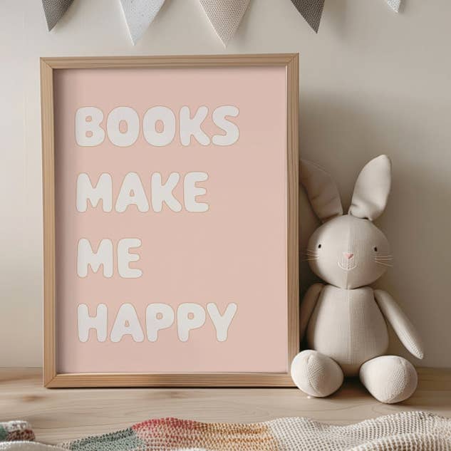 Books Make Me Happy - Fine Art Print for wholesale by Autumns Corner