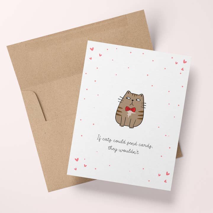 Funny Cat Valentine's Day Card - If Cats Could Send Cards for wholesale by Wee Birdy