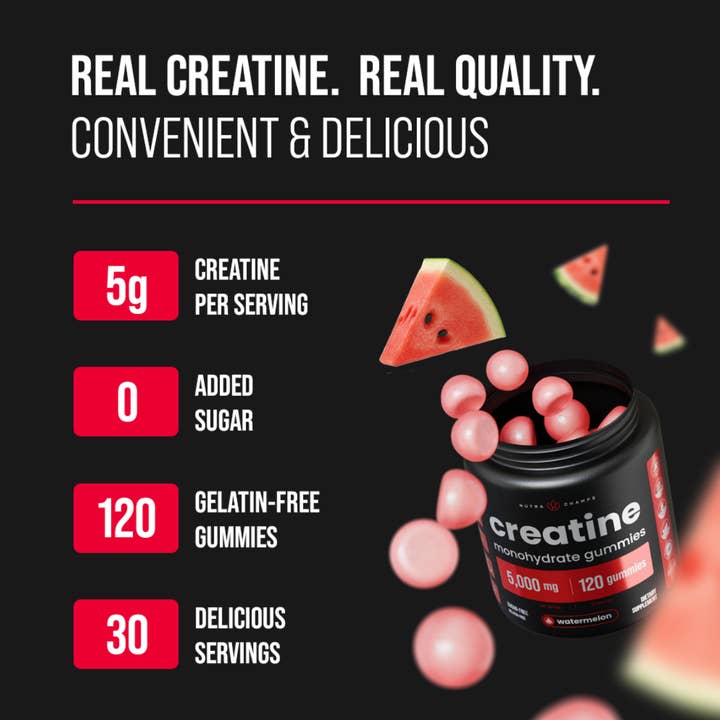 NutraChamps - Wholesale Oral Supplement/Vitamin - Creatine Gummies - Muscle Recovery and Performance
2