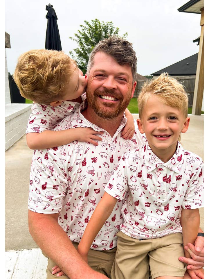 Southern Refinery - Wholesale Button Down Shirt - Kids - Arkansas Razorbacks Shirt Kids Polo Men's Polo Game DayÂ