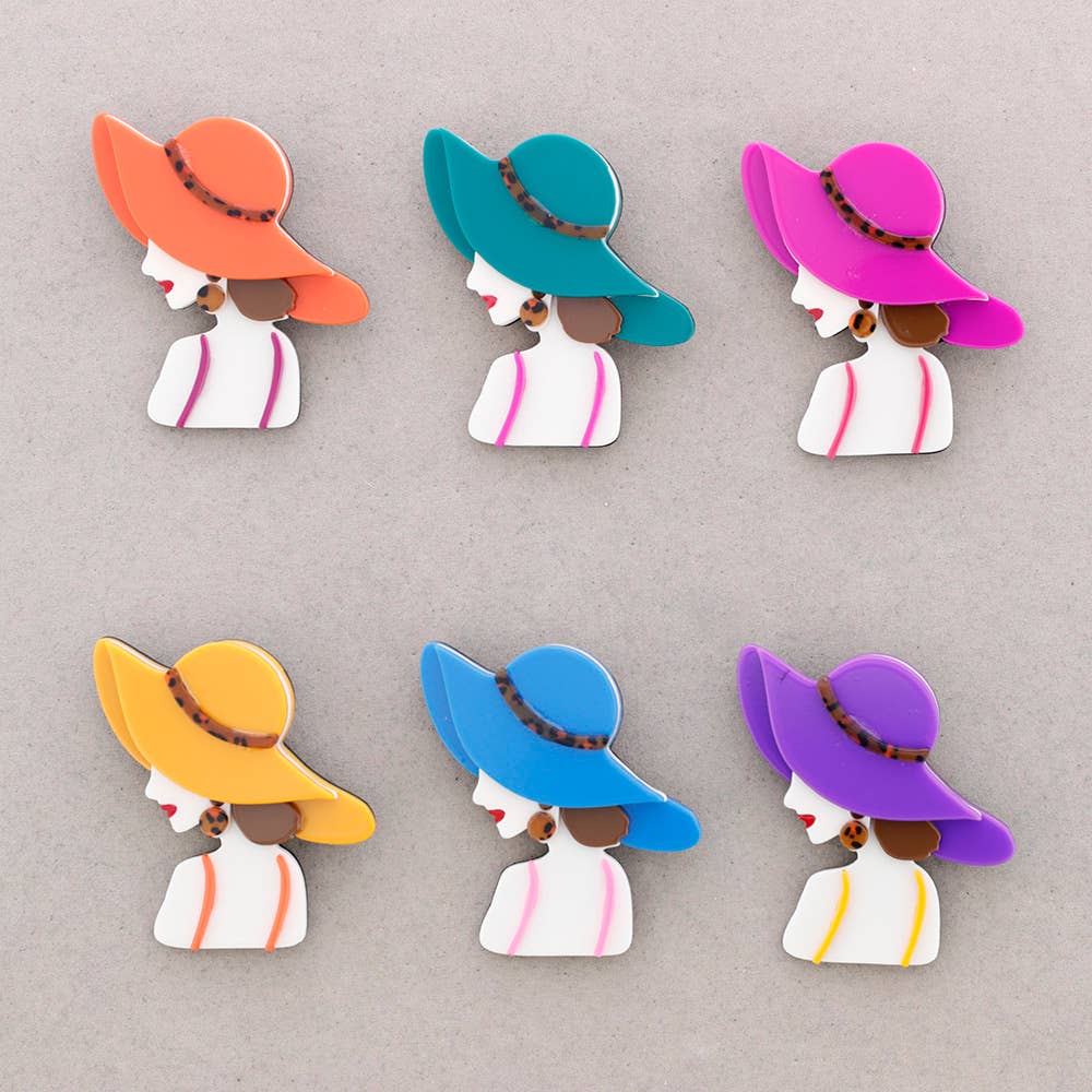 Sonata - Wholesale Brooch - Resin Girl Hat Brooch5