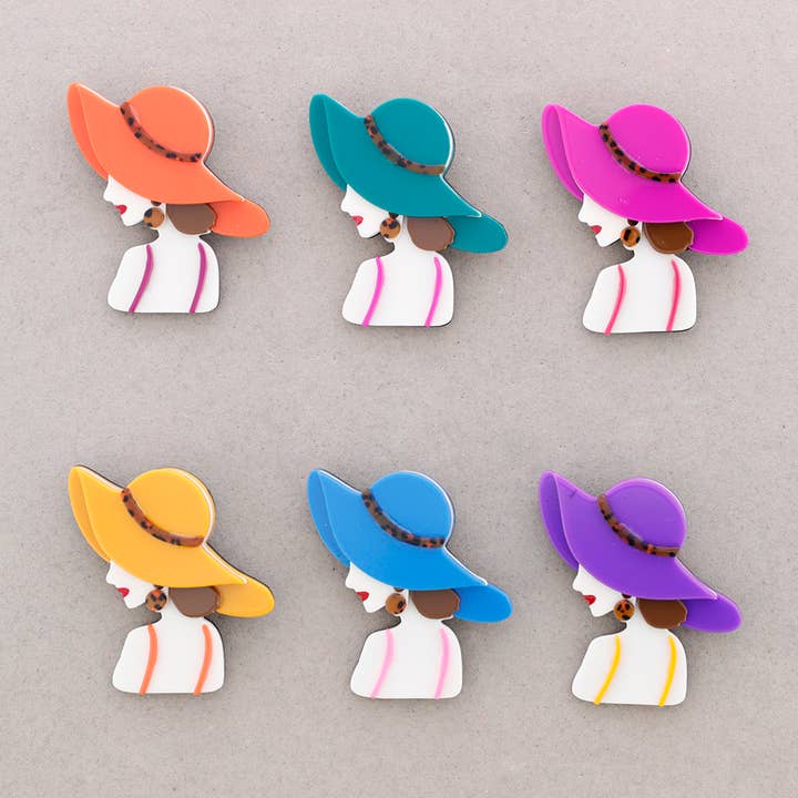 Sonata - Wholesale Brooch - Resin Girl Hat Brooch2